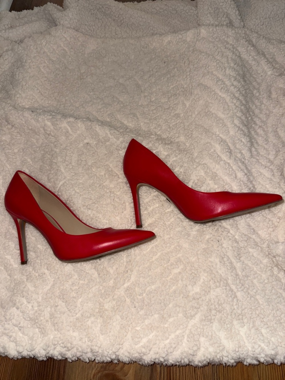 Sam Edelman Red Pointed-Toe Leather Pumps - Picture 7 of 7